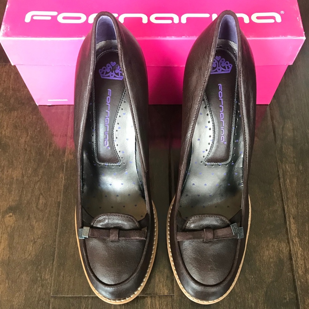Fornarina Coffee Brown Block Heels